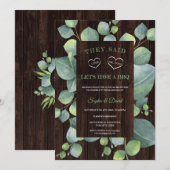 Elegant Eucalyptus Lijst na I DO Weddenschap BBQ Kaart (Voorkant / Achterkant)