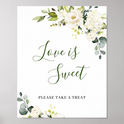 Elegant Eucalyptus Love is Sweet Wedding Sign Poster (Voorkant)