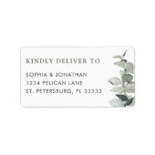 Elegant Eucalyptus Mailing Label voor Trouwen RSVP (Voorkant)