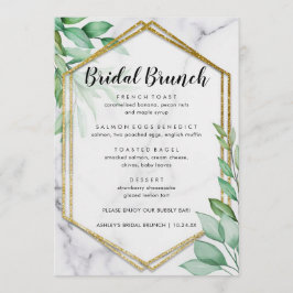 Elegant Eucalyptus Marble Bridal Menu