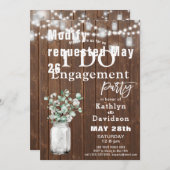 Elegant Eucalyptus Mason Jar I DO Verlovingsfeest Kaart (Voorkant / Achterkant)