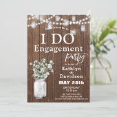 Elegant Eucalyptus Mason Jar I DO Verlovingsfeest Kaart (Staand voorkant)