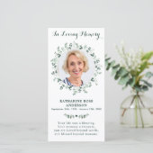 Elegant Eucalyptus Memorial Foto Funeral Prayer C (Staand voorkant)