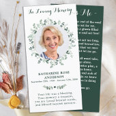 Elegant Eucalyptus Memorial Foto Funeral Prayer C