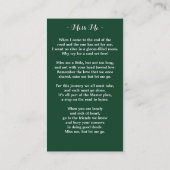 Elegant Eucalyptus Memorial Funeral Prayer Kaart Contactkaartje (Achterkant)