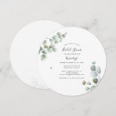 Elegant Eucalyptus Minimalistisch Vrijgezellenfees Kaart (Voorkant / Achterkant)