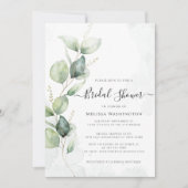 Elegant Eucalyptus Minimalistisch Vrijgezellenfees Kaart (Voorkant)