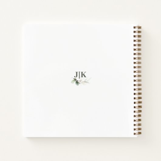 Elegant Eucalyptus Modern script Foto Guest book Notitieboek (Achterkant)