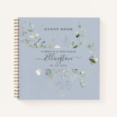Elegant Eucalyptus Modern script Foto Guest book Notitieboek (Voorkant)
