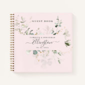 Elegant Eucalyptus Modern script Foto Guest book Notitieboek (Voorkant)