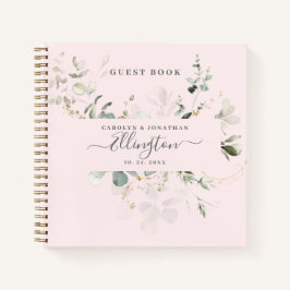 Elegant Eucalyptus Modern script Foto Guest book Notitieboek