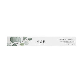 Elegant Eucalyptus Monogram Retouradres