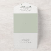 Elegant Eucalyptus Monogram Weddenschap All In One Uitnodiging (Buitenkant)