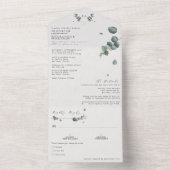 Elegant Eucalyptus Monogram Weddenschap All In One Uitnodiging (Binnen)