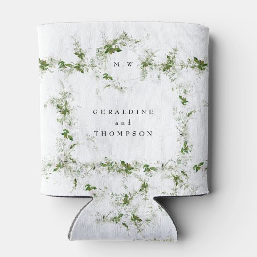 Elegant Eucalyptus Monogram Weddenschap Gift Blikjeskoeler (Achterkant)