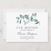 Elegant Eucalyptus Moving Announding Kaarten (Voorkant)