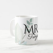 Elegant Eucalyptus Mrs Bride Custom Wedding Koffiemok (Voorkant links)