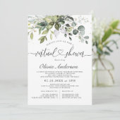 Elegant Eucalyptus NEUTRAL virtueel Baby shower Kaart (Staand voorkant)