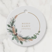 Elegant Eucalyptus Pampas Grass kerstmis Bedankjes Labels (Voorkant)