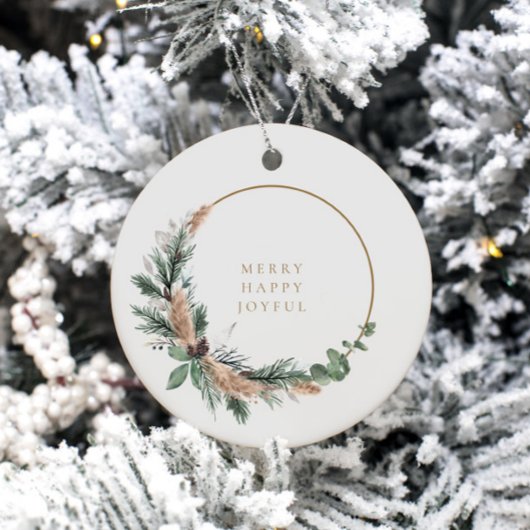Elegant Eucalyptus Pampas Grass kerstmis Bedankjes Labels