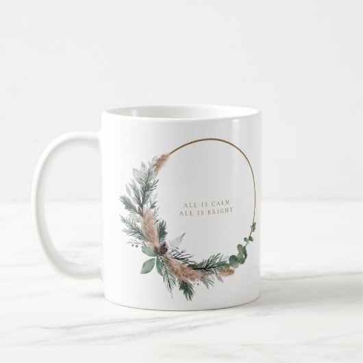 Elegant Eucalyptus Pampas Grass kerstmis Koffiemok (Links)