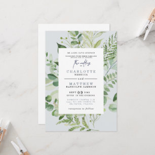 Elegant Eucalyptus Parents Dusty Blue Wedding Inv Kaart