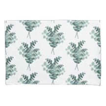 Elegant Eucalyptus Patroon Wit Groen Standaard