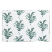Elegant Eucalyptus Patroon Wit Groen Standaard Kussensloop (Voorkant-Rechts)