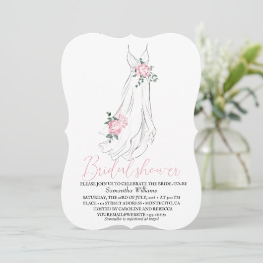 Elegant Eucalyptus Peonies Floral Bridal Shower  Kaart (Staand voorkant)