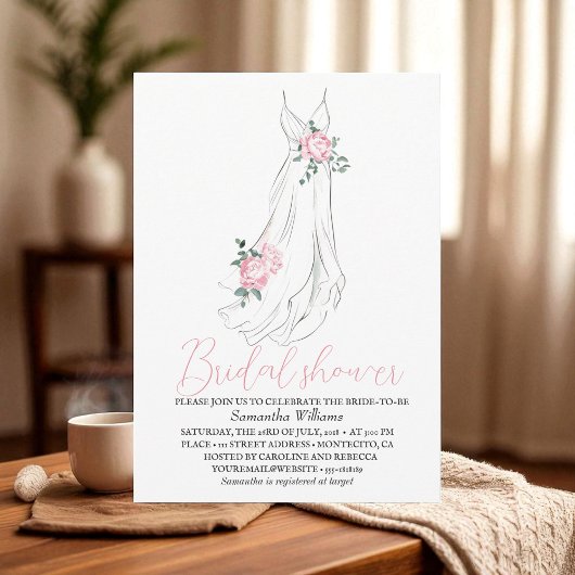 Elegant Eucalyptus Peonies Floral Bridal Shower  Kaart