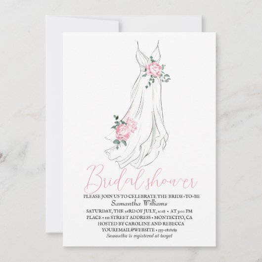 Elegant Eucalyptus Peonies Floral Bridal Shower Kaart (Voorkant)