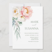 Elegant Eucalyptus Peonies Weddenschap Kaart (Voorkant)