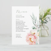 Elegant Eucalyptus Peonies Wedding Menu (Staand voorkant)