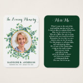 Elegant Eucalyptus Photo Funeral Prayer Kaart (Voorkant /achterkant)