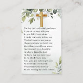 Elegant Eucalyptus Photo Funeral Prayer Kaart Visitekaartje (Achterkant)