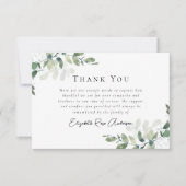 Elegant Eucalyptus Photo Funeral Thank You Notitiekaartje (Voorkant)