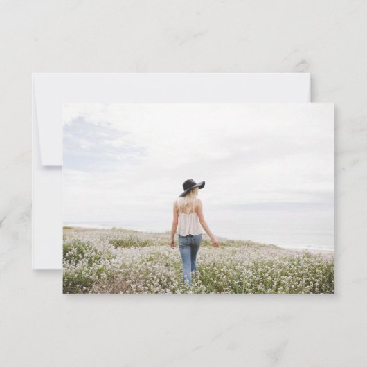 Elegant Eucalyptus Photo Funeral Thank You Notitiekaartje (Achterkant)