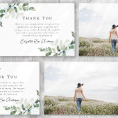 Elegant Eucalyptus Photo Funeral Thank You Notitiekaartje