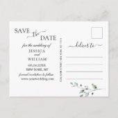 Elegant Eucalyptus PHOTO Weddenschap Save the Date Aankondigingskaart (Achterkant)