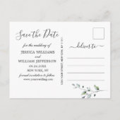 Elegant Eucalyptus PHOTO Weddenschap Save the Date Aankondigingskaart (Achterkant)