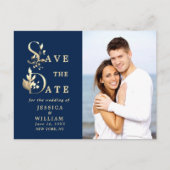Elegant Eucalyptus PHOTO Weddenschap Save the Date Aankondigingskaart (Voorkant)