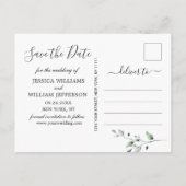 Elegant Eucalyptus PHOTO Weddenschap Save the Date Aankondigingskaart (Achterkant)