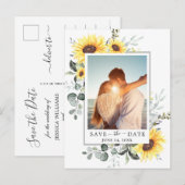 Elegant Eucalyptus PHOTO Weddenschap Save the Date Aankondigingskaart (Voorkant / Achterkant)