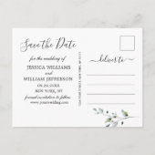 Elegant Eucalyptus PHOTO Weddenschap Save the Date Aankondigingskaart (Achterkant)