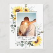 Elegant Eucalyptus PHOTO Weddenschap Save the Date Aankondigingskaart (Voorkant)