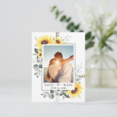 Elegant Eucalyptus PHOTO Weddenschap Save the Date Aankondigingskaart (Staand voorkant)