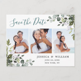Elegant Eucalyptus PHOTO Weddenschap Save the Date Briefkaart
