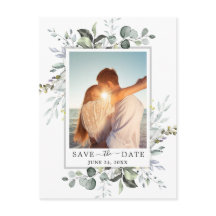 Elegant Eucalyptus PHOTO Weddenschap Save the Date