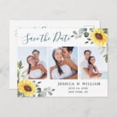 Elegant Eucalyptus PHOTO Weddenschap Save the Date Briefkaart (Voorkant / Achterkant)