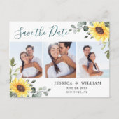 Elegant Eucalyptus PHOTO Weddenschap Save the Date Briefkaart (Voorkant)